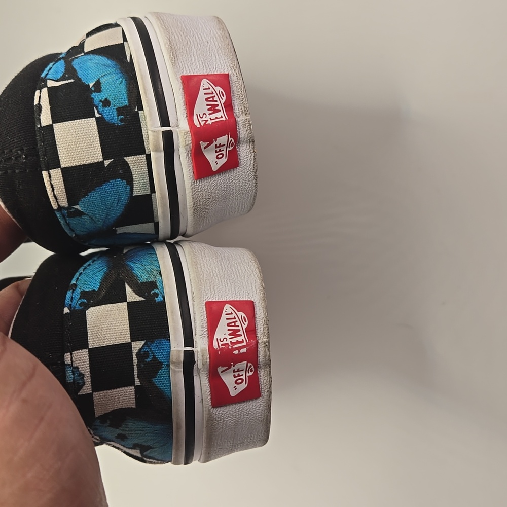 Vans Classic Slip-On Butterfly Checkerboard Pattern Sneaker Shoes Sz 6.5M 8.0W - Picture 6 of 8